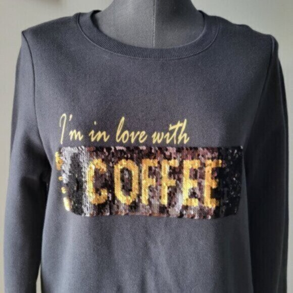 Alison Sheri Organic Cotton Sequined Sweatshirt Size Small - Picture 5 of 13